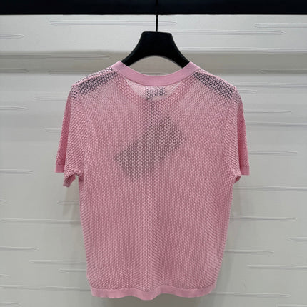 MIU 25S SHORT SLEEVE ROUND NECK CARDIGAN 264270