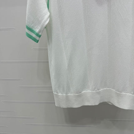 MIU 25S RAGLAN CREW NECK STRIPED KNIT SWEATER 264105
