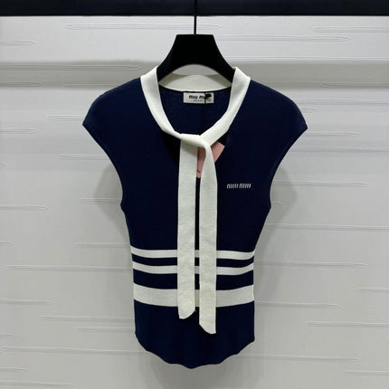 MIU 25S ICE STRIPE KNIT VEST 2264118
