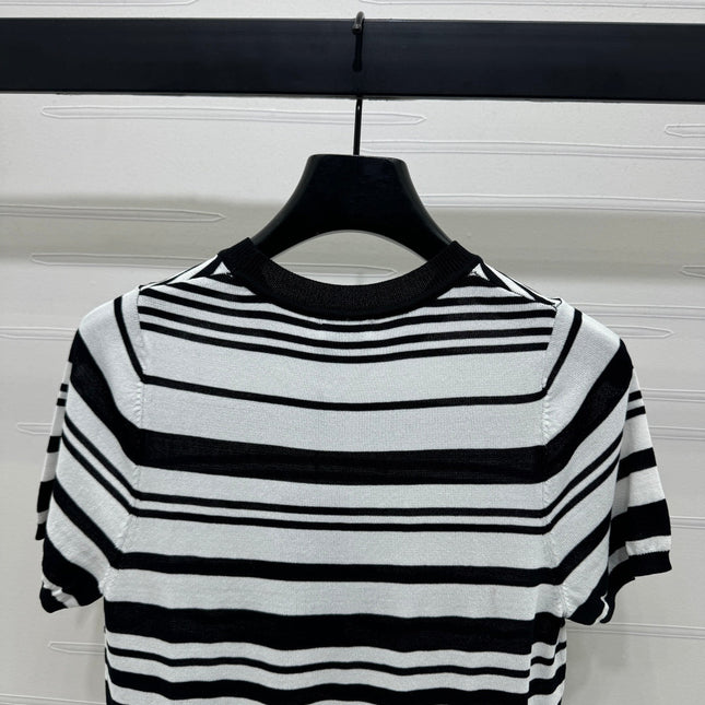 YSL 25S WHITE COLLAR SHORT SLEEVE T-SHIRT 264093