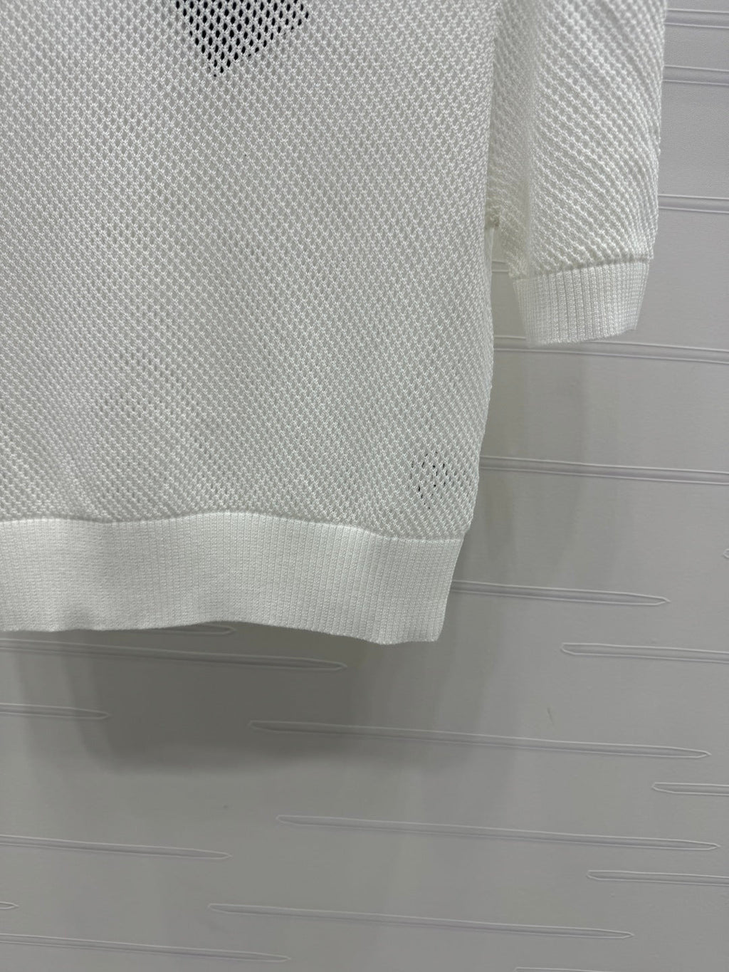 PRAD 25S HOLLOW KNIT SHORT SLEEVE TOP 264134