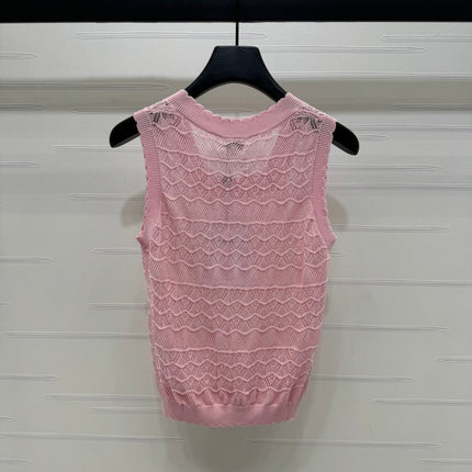 CHANEL 25S HOLLOW KNIT VEST 264158