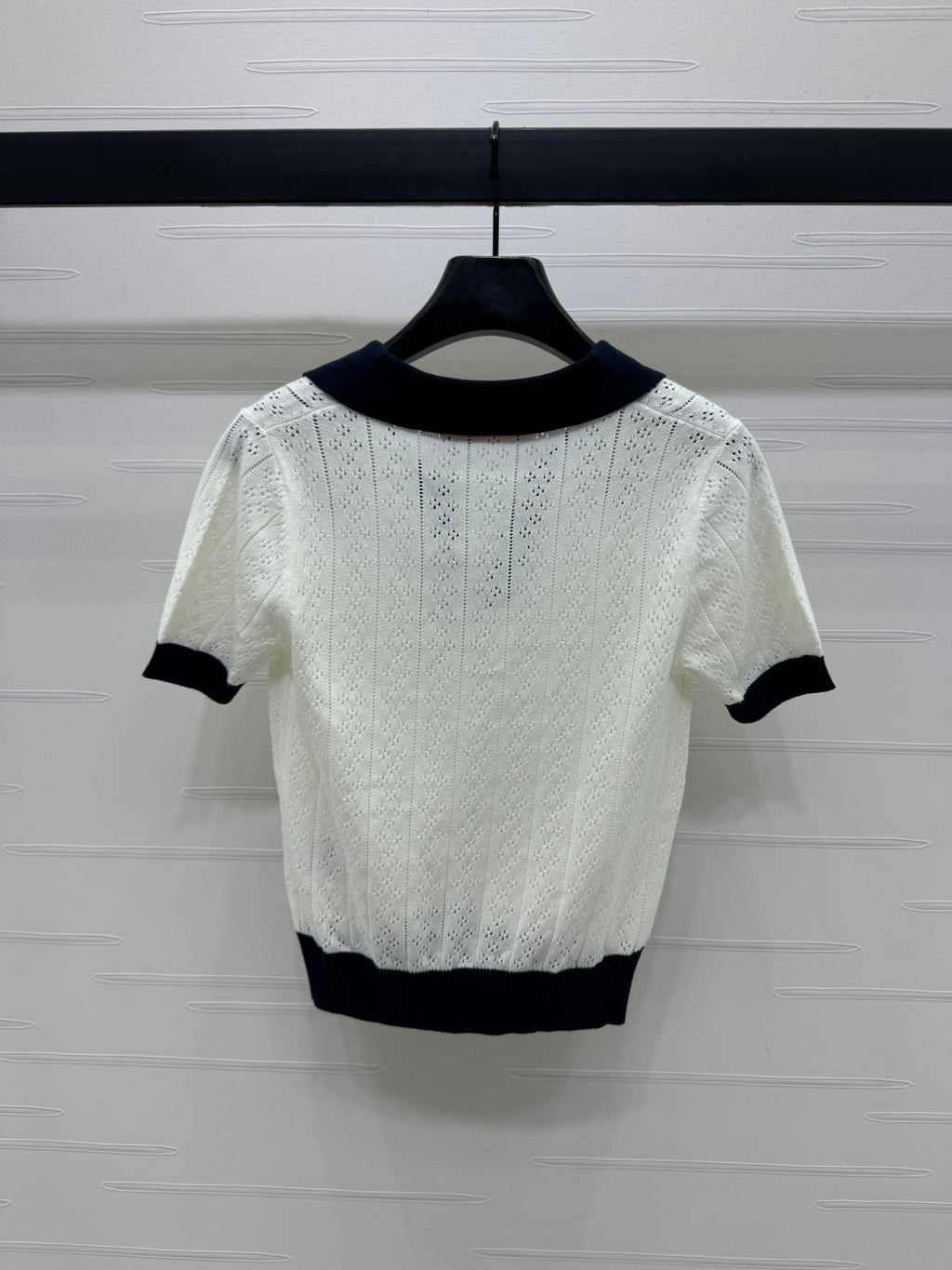 VALENTINO 25S HOLLOW V-NECK BLOUSE 264161