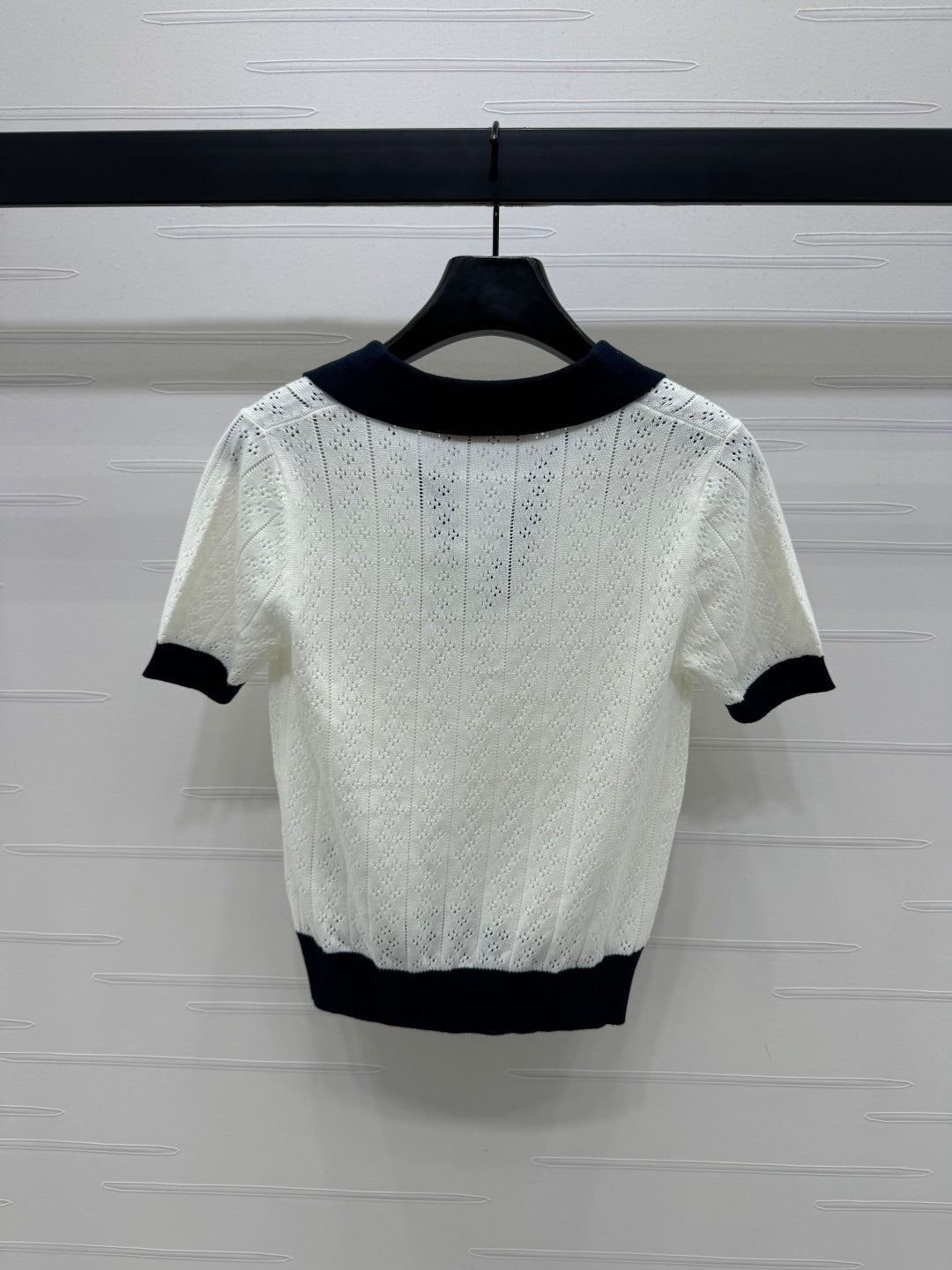 VALENTINO 25S HOLLOW V-NECK BLOUSE 264161