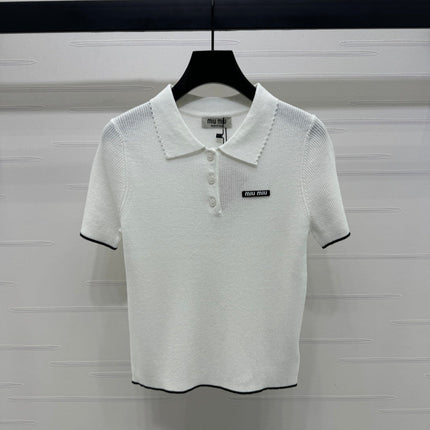 MIUMIU SHORT-SLEEVE KNIT POLO 269424