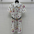 LV SHORT-SLEEVE BELTED DRESS 269527