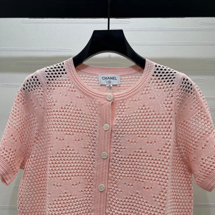 CHANEL 26S OPENWORK KNIT CARDIGAN 1336