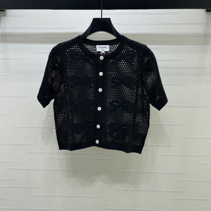 CHANEL 26S OPENWORK KNIT CARDIGAN 1334