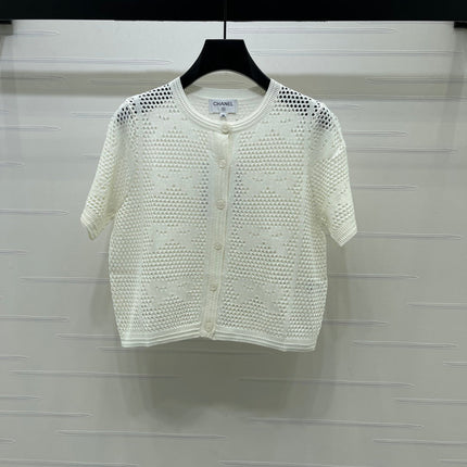 CHANEL 26S OPENWORK KNIT CARDIGAN 1333