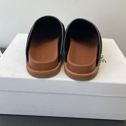 CELINE 26S MULE IN BLACK SUEDE