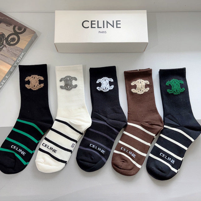 CELINE 26S CREW SOCKS 550711 (1 BOX)