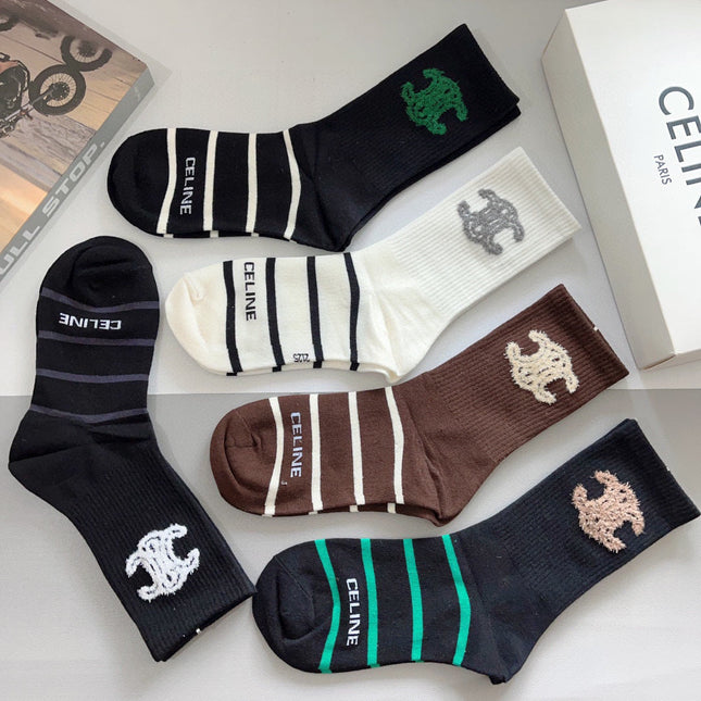 CELINE 26S CREW SOCKS 550711 (1 BOX)