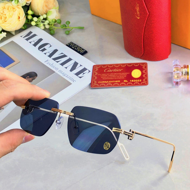 C DE RECTANGULAR SUNGLASSES  578002 IN METAL