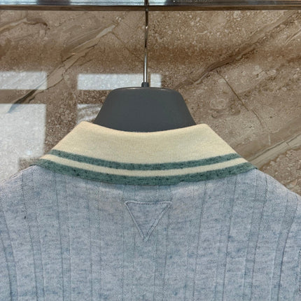 PRADA 26S SHORT-SLEEVED KNIT POLO SHIRT STYLE 873