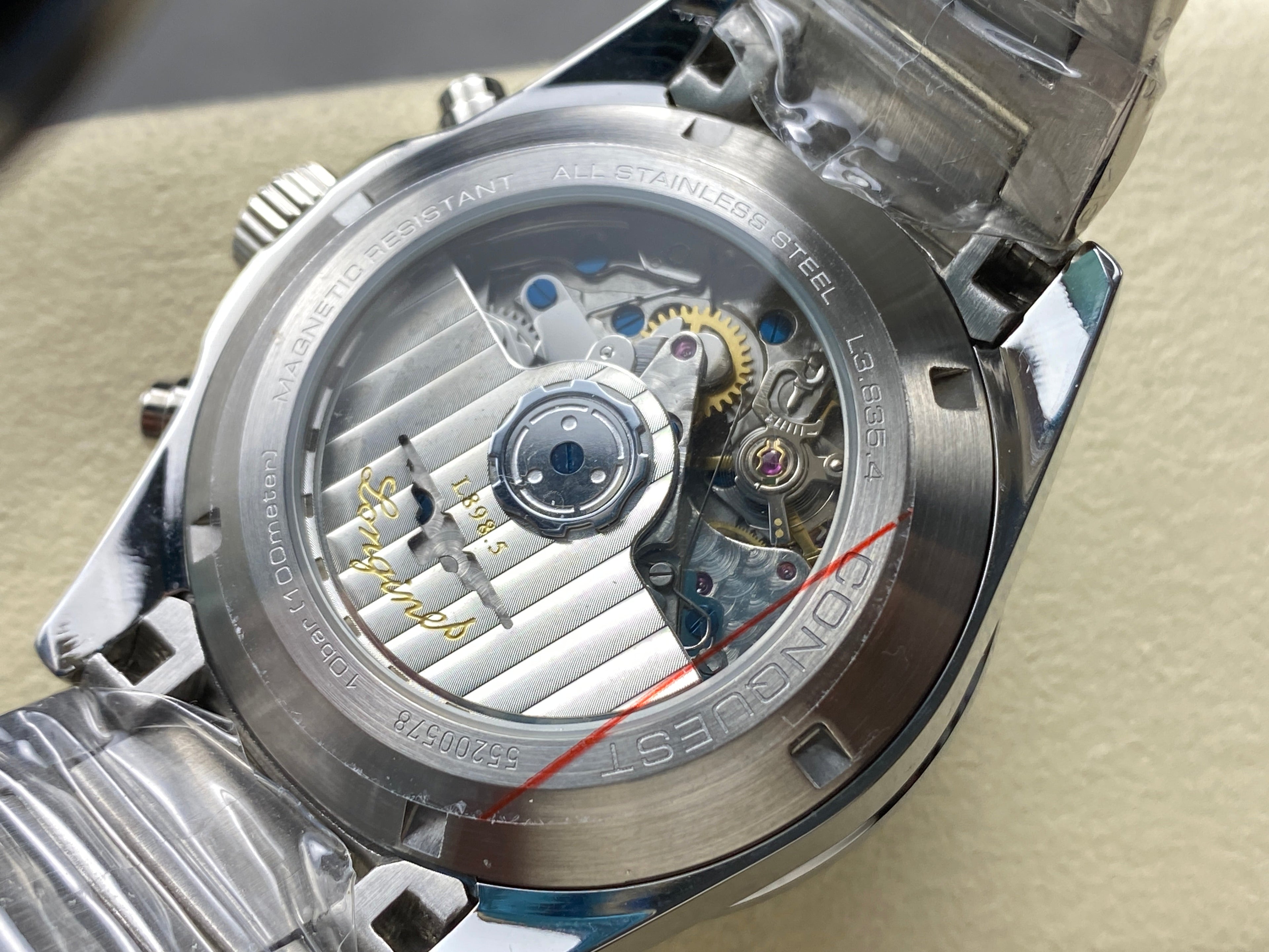 CONQUEST CHRONOGRAPH 42 MM SILVER CASE WITH NAVY BLUE DIAL
