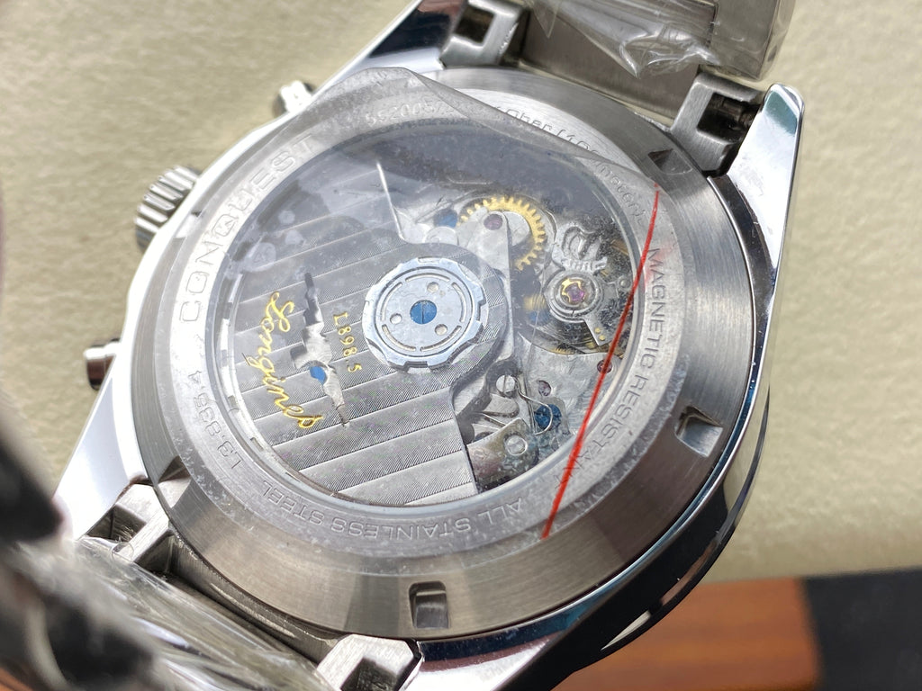 CONQUEST CHRONOGRAPH 42 MM SILVER CASE WITH GOLD DIAL