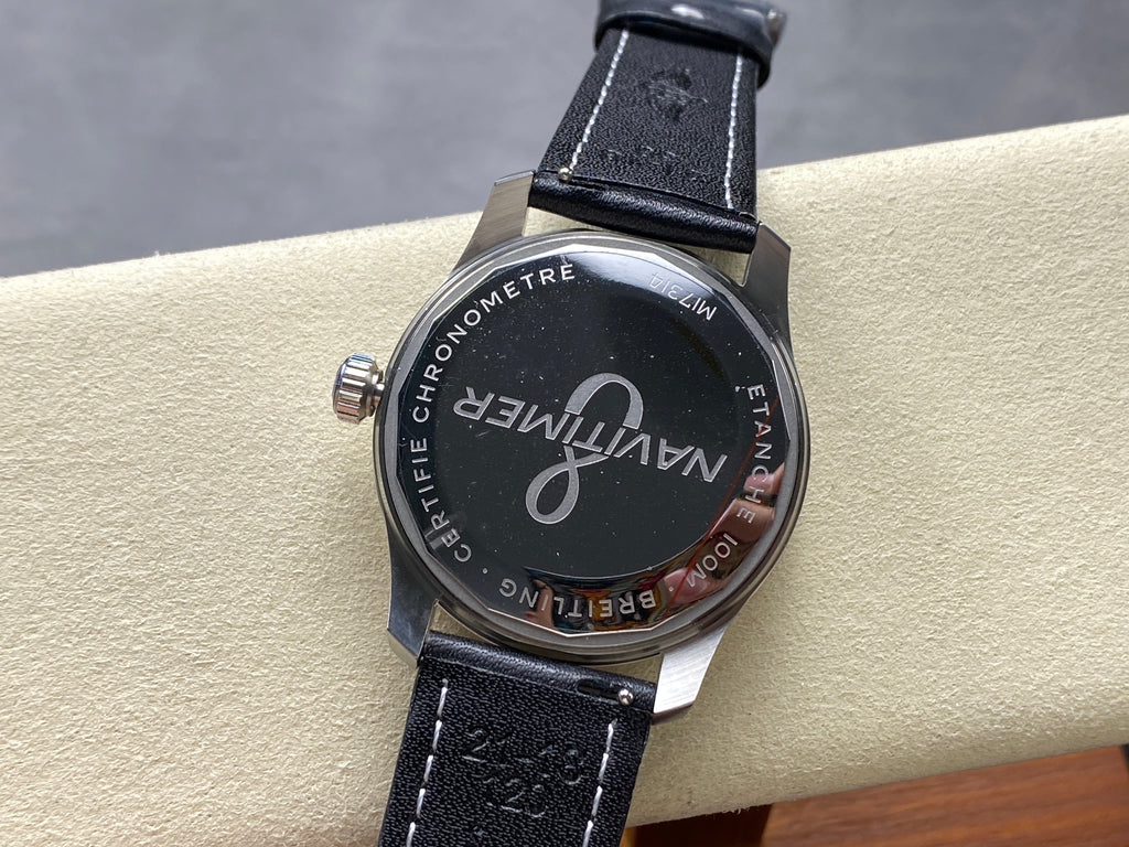 AVIATOR 8 AUTOMATIC STEEL CASE BLACK MIX BLUE DIAL BLACK CALFSKIN STRAP