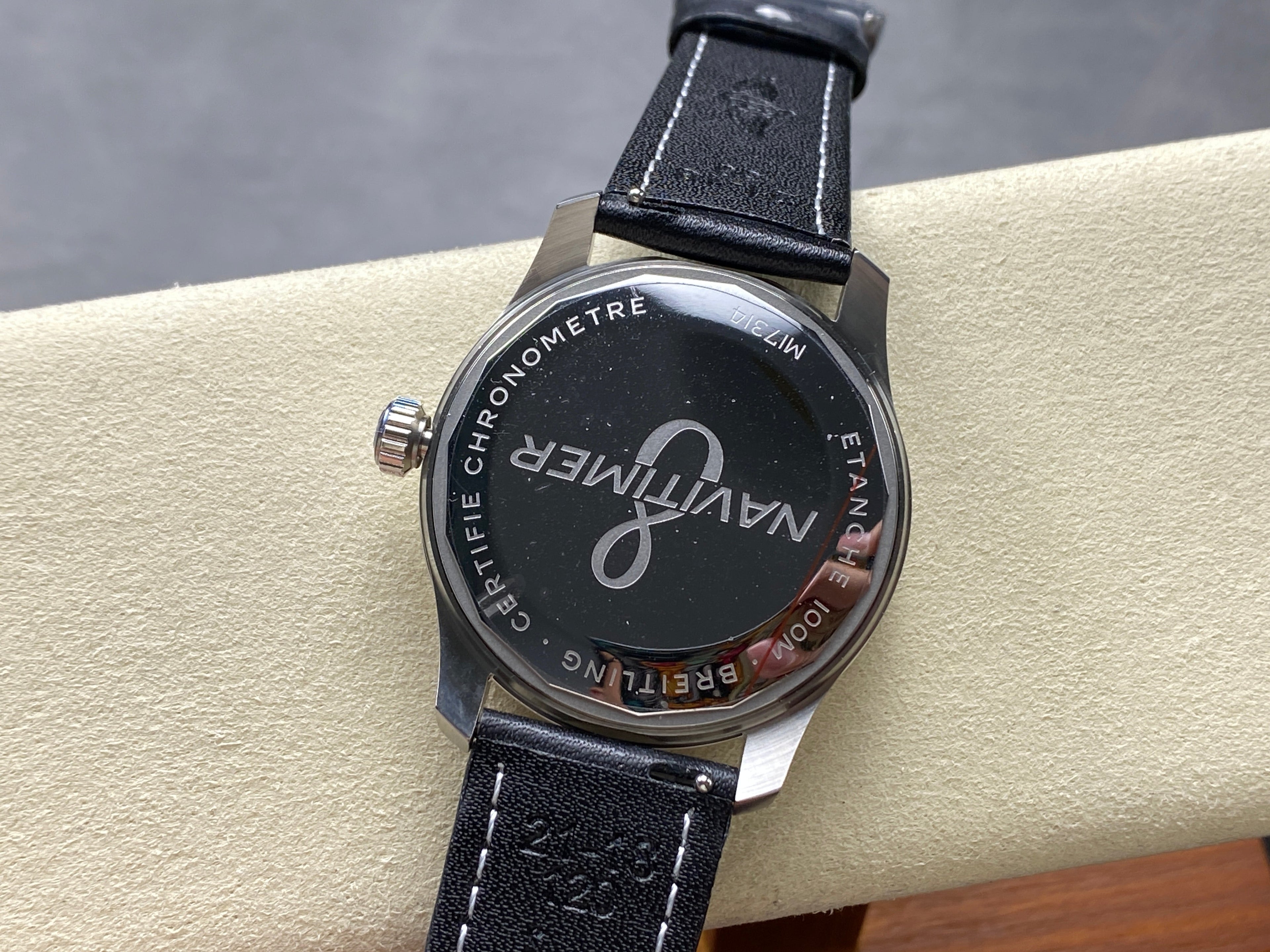 AVIATOR 8 AUTOMATIC STEEL CASE BLACK MIX BLUE DIAL BLACK CALFSKIN STRAP