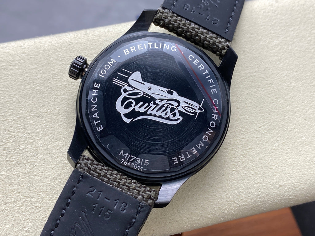 AVIATOR 8 CURTISS AUTOMATIC STEEL CASE KHAKI GREEN NYLON STRAP