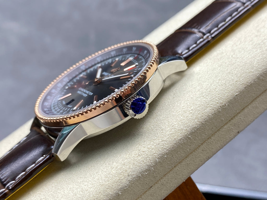 NAVITIMER AUTOMATIC 41 RED GOLD AND STEEL CASE BLACK DIAL