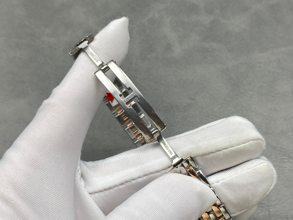 CARTIER PANTHÈRE SMALL WATCH GOLD PINK AND SILVER CASE WITH CRYSTALS