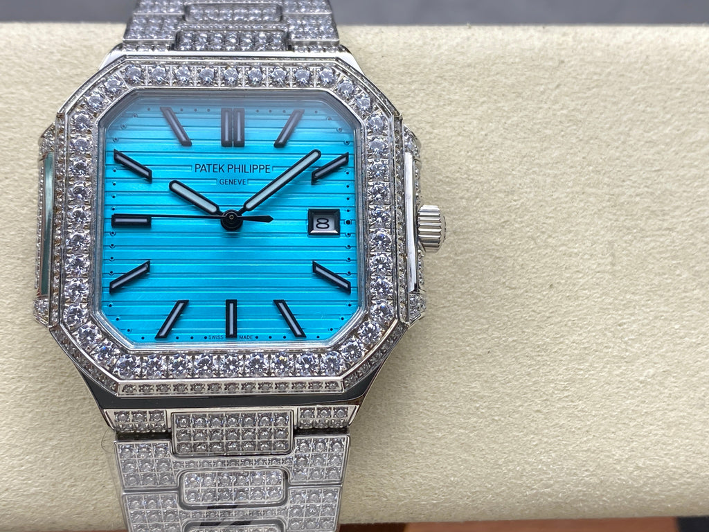 CUBITUS AUTOMATIC ALL STEEL ATTACHED DIAMOND CERULEAN BLUE DIAL
