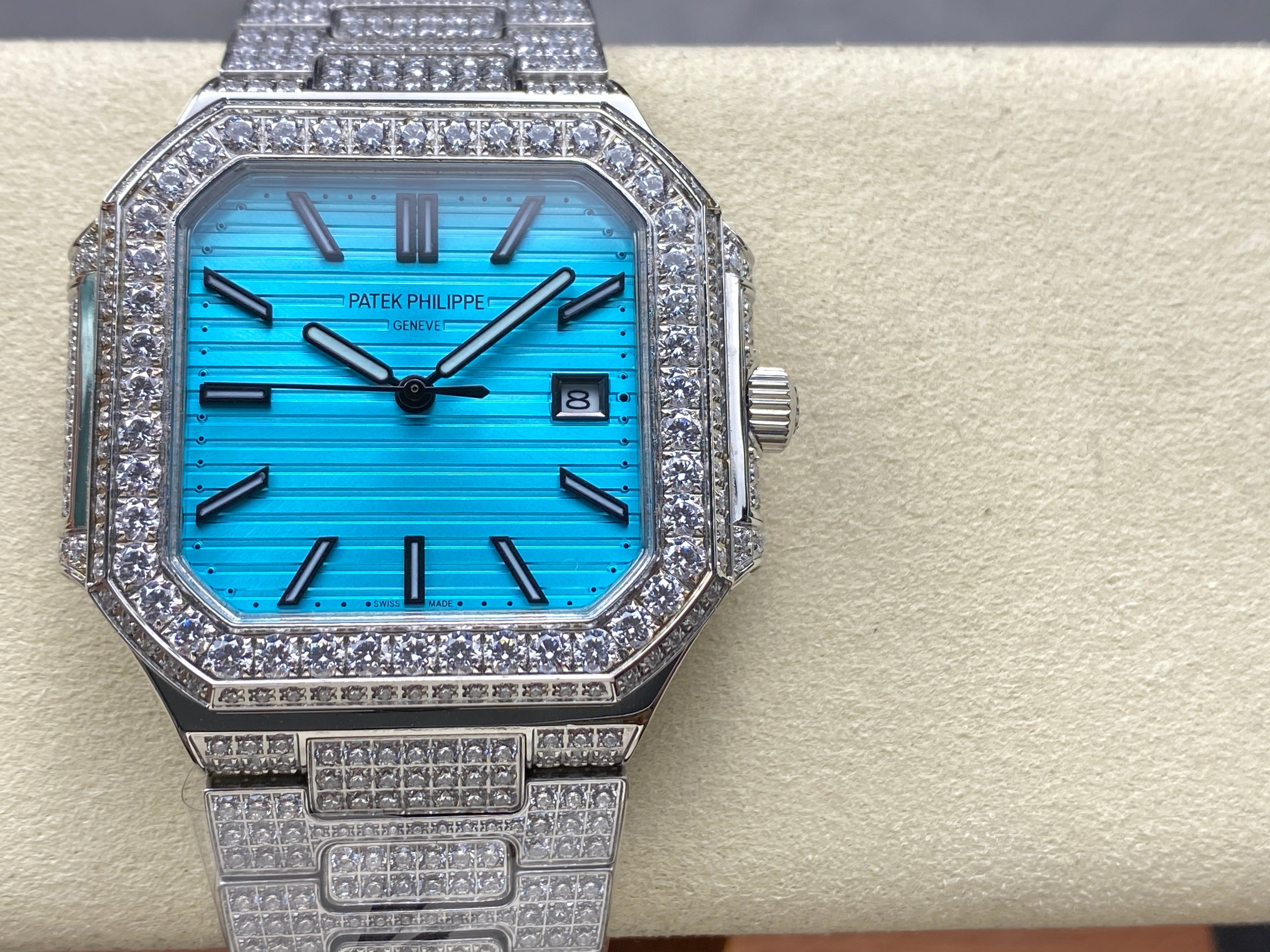 CUBITUS AUTOMATIC ALL STEEL ATTACHED DIAMOND CERULEAN BLUE DIAL