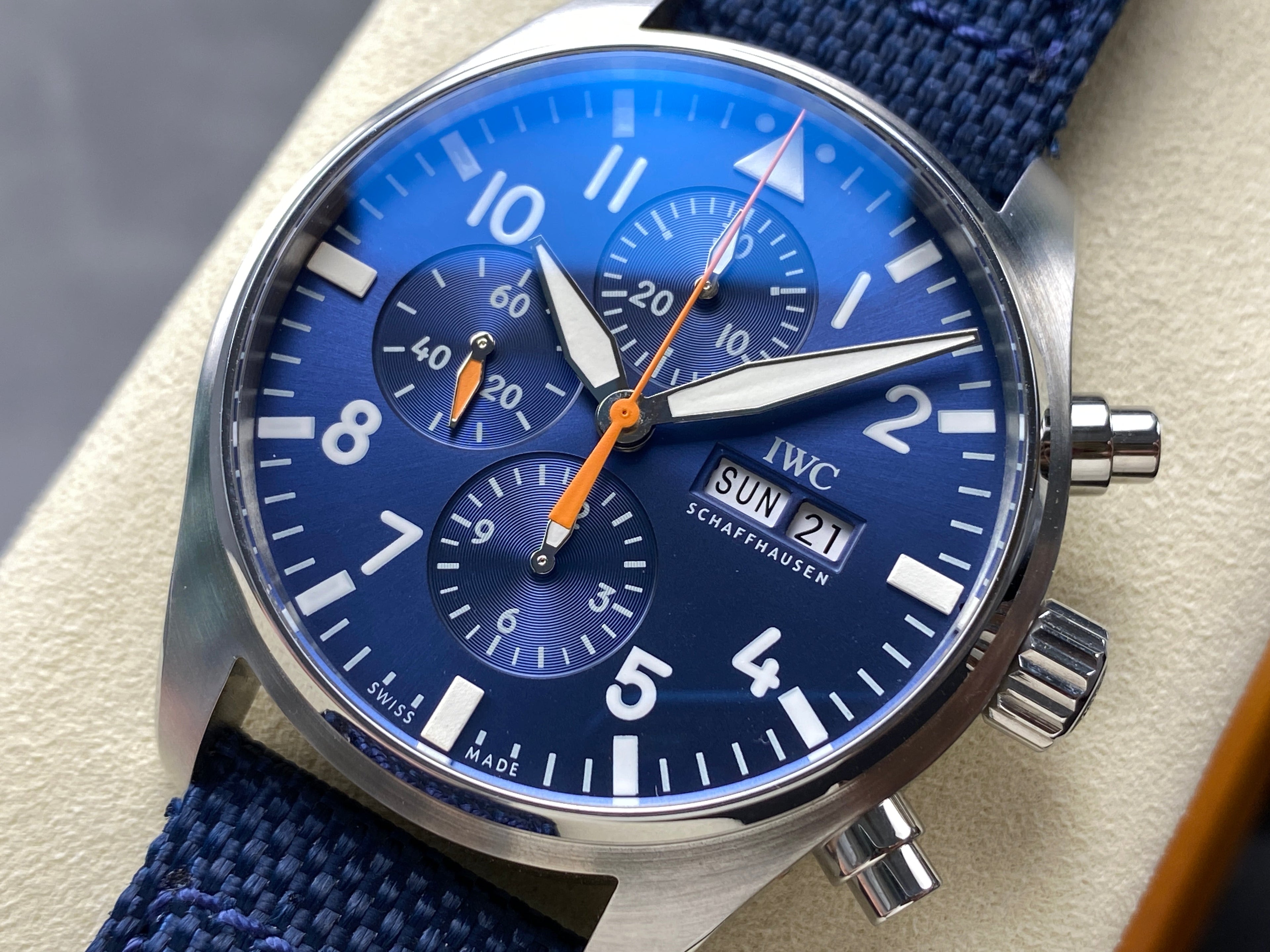 PILOT'S WATCH MARK XX STAINLESS STEEL CASE WITH NAVY BLUE TEXTILE STRAP AND DIAL