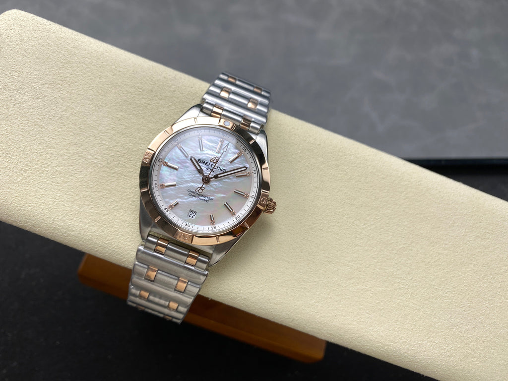 CHRONOMAT AUTOMATIC 36 RED GOLD BEZEL MOTHER OF PEARL DIAL