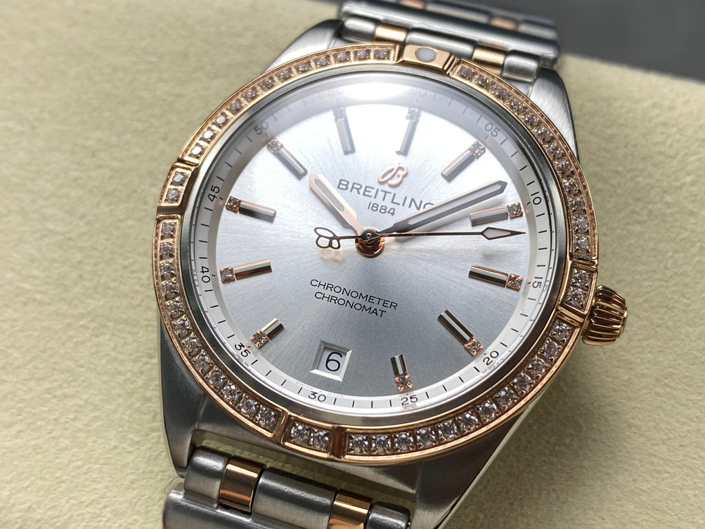 CHRONOMAT AUTOMATIC 36 RED GOLD AND STEEL CASE SILVER DIAL