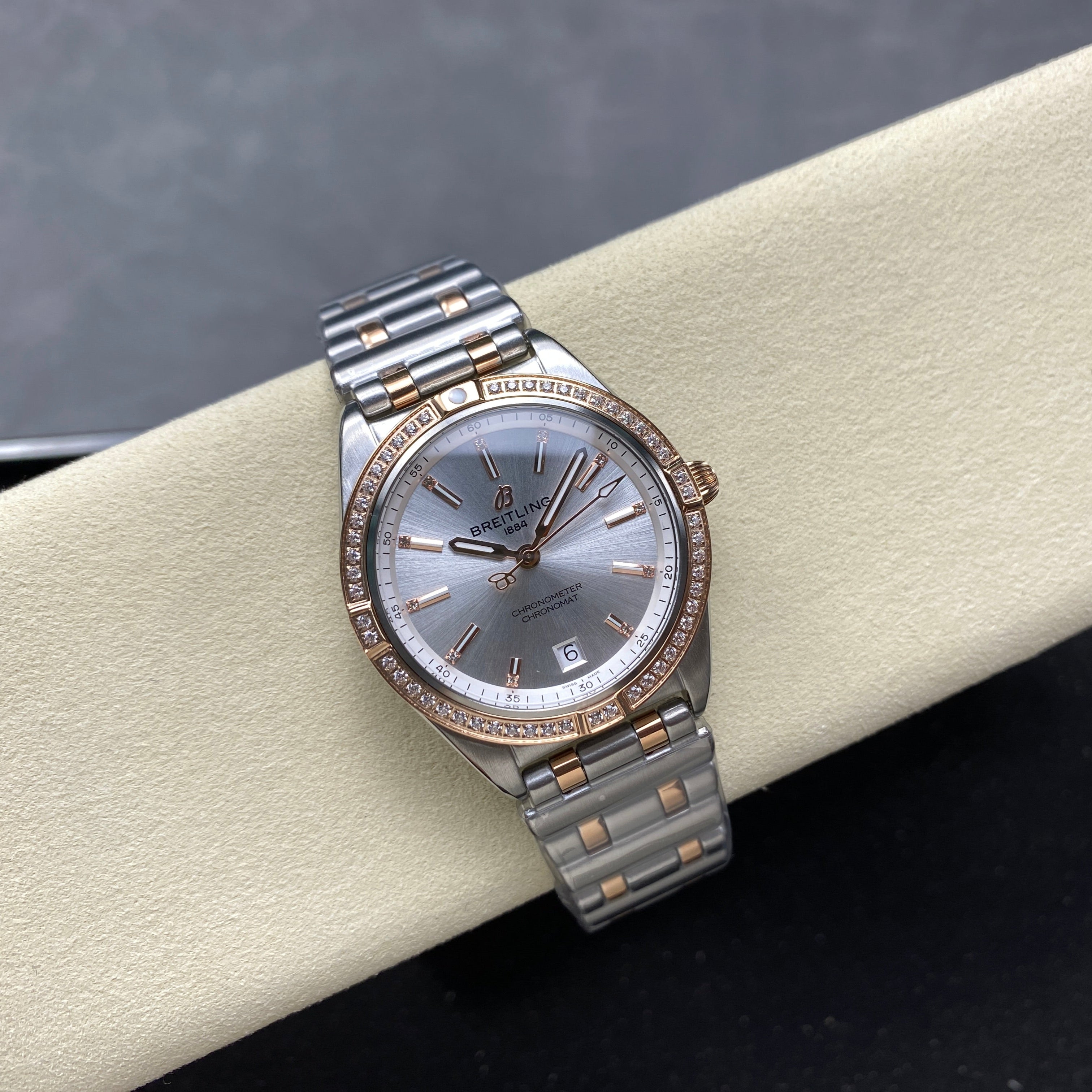 CHRONOMAT AUTOMATIC 36 RED GOLD AND STEEL CASE SILVER DIAL