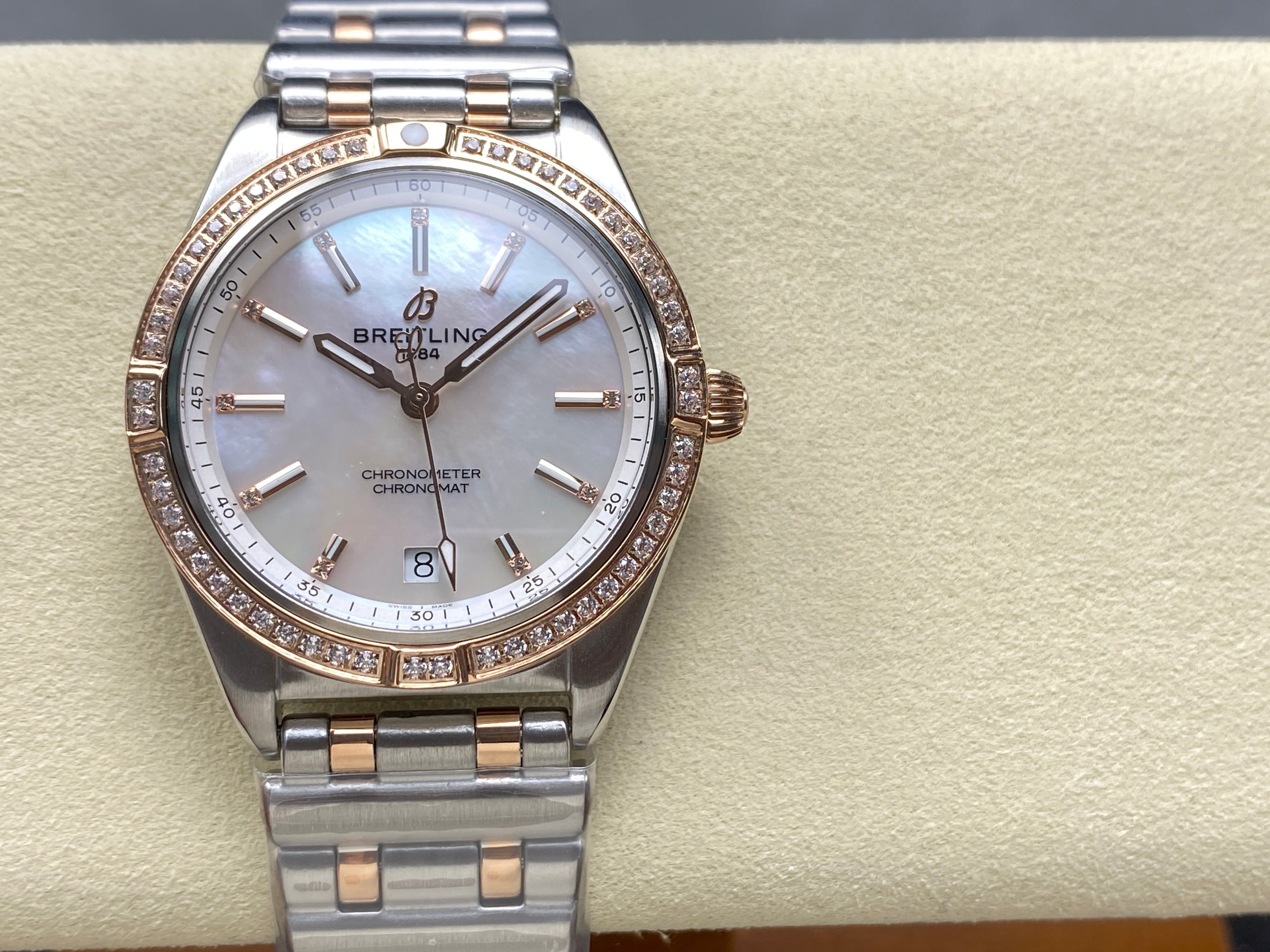 CHRONOMAT AUTOMATIC 36 RED GOLD AND STEEL CASE MOTHER OF PEARL DIAL