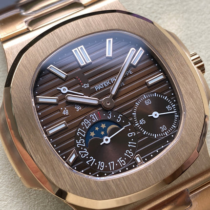 NAUTILUS AUTOMATIC ALL ROSE GOLD SUNBURST BROWN DIAL