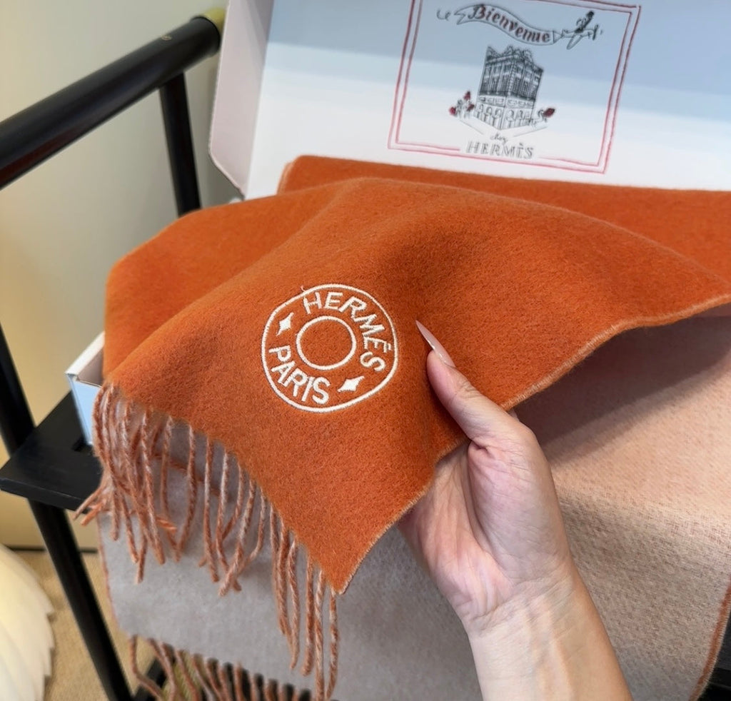 HERMES 25S SCARF 190 IN CASHMERE 854622