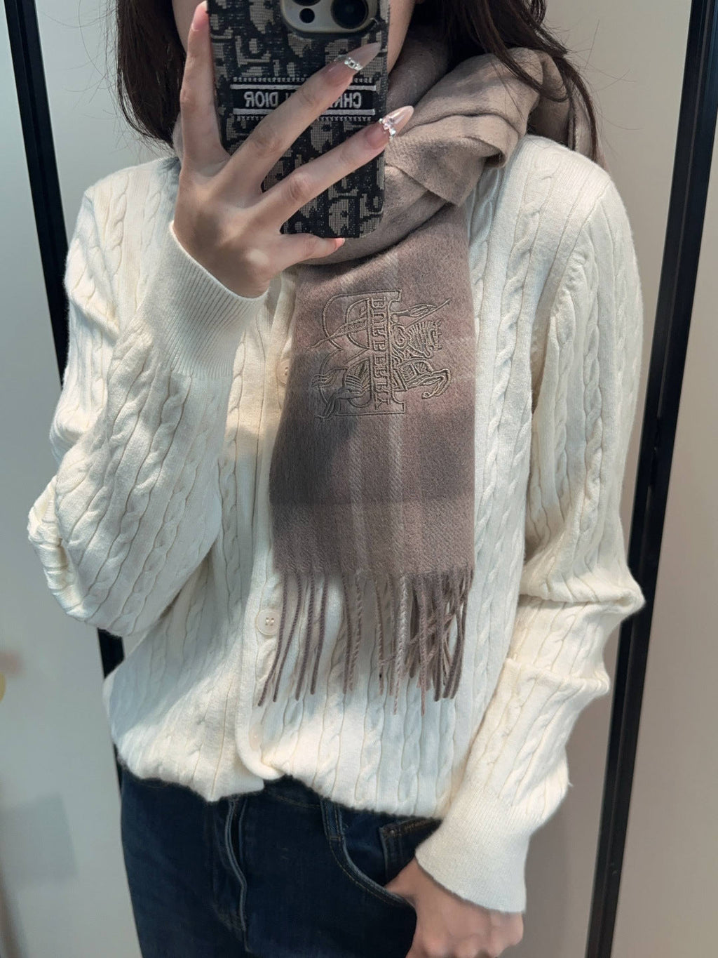 BURBERRY 26S SCARF 180CM IN CASHMERE 207638