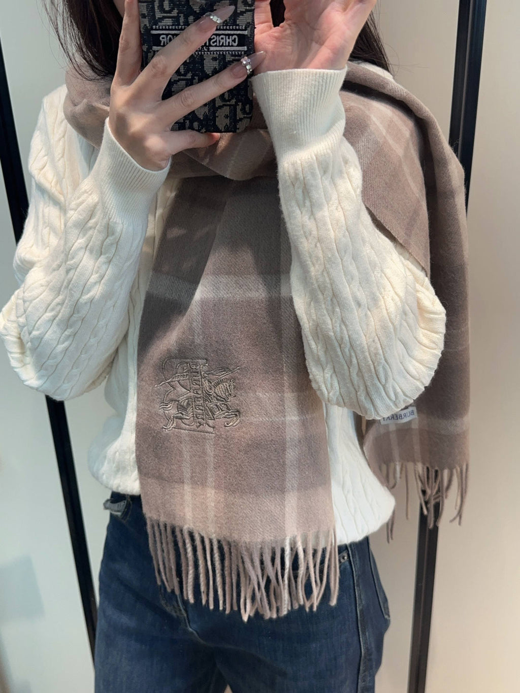 BURBERRY 26S SCARF 180CM IN CASHMERE 207638