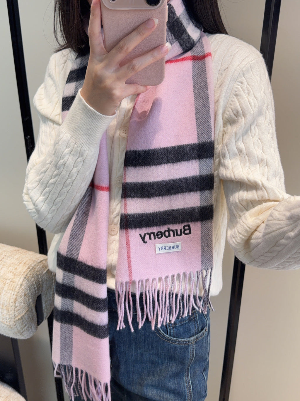 BURBERRY 26S SCARF 180CM IN CASHMERE 215216