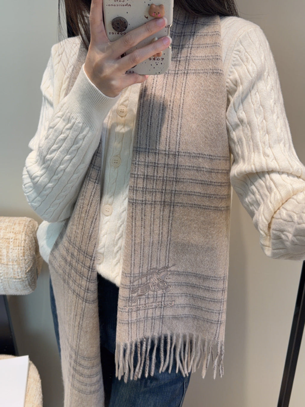BURBERRY 26S SCARF 180CM IN CASHMERE 215218