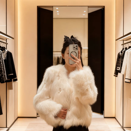 CHANEL 25S FOX FUR JACKET 594