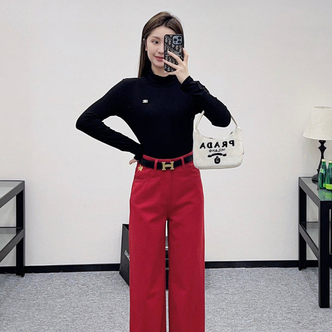 HERMES 25S HIGH-WAIST STRAIGHT JEANS 352