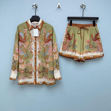 ZIMMERMANN 26S SHIRT AND SHORTS SET STYLE 77