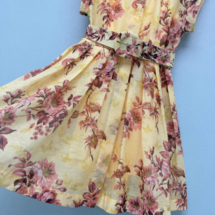 ZIMMERMANN 26S FLORAL BELTED MINI SHIRT DRESS STYLE 255