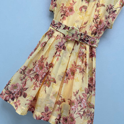 ZIMMERMANN 26S FLORAL BELTED MINI SHIRT DRESS STYLE 255