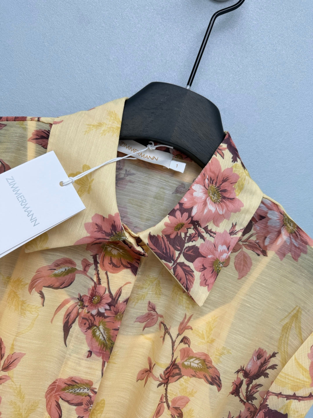 ZIMMERMANN 26S FLORAL BELTED MINI SHIRT DRESS STYLE 255