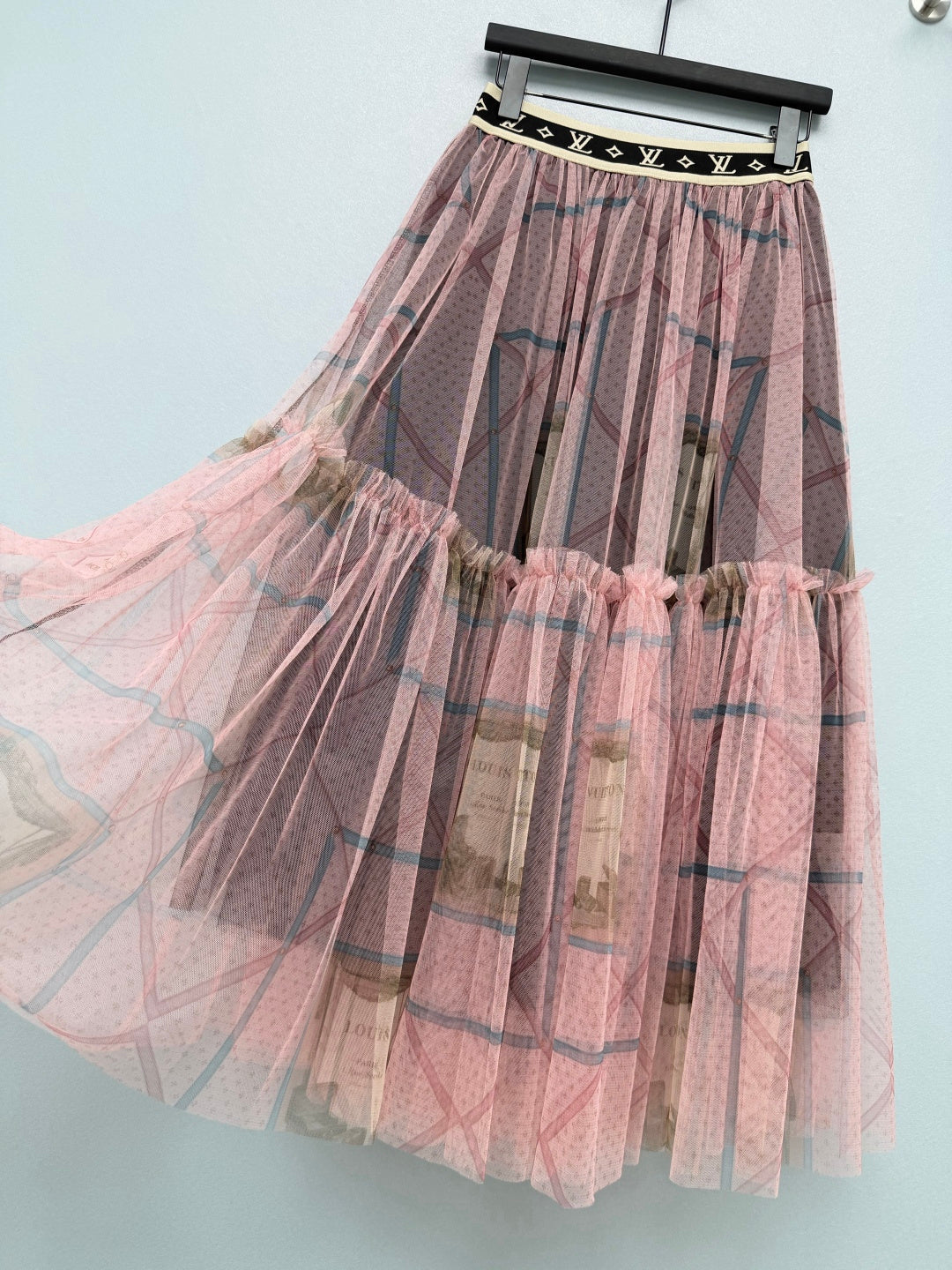 LV 26S PATTERNED CHIFFON SKIRT STYLE 169