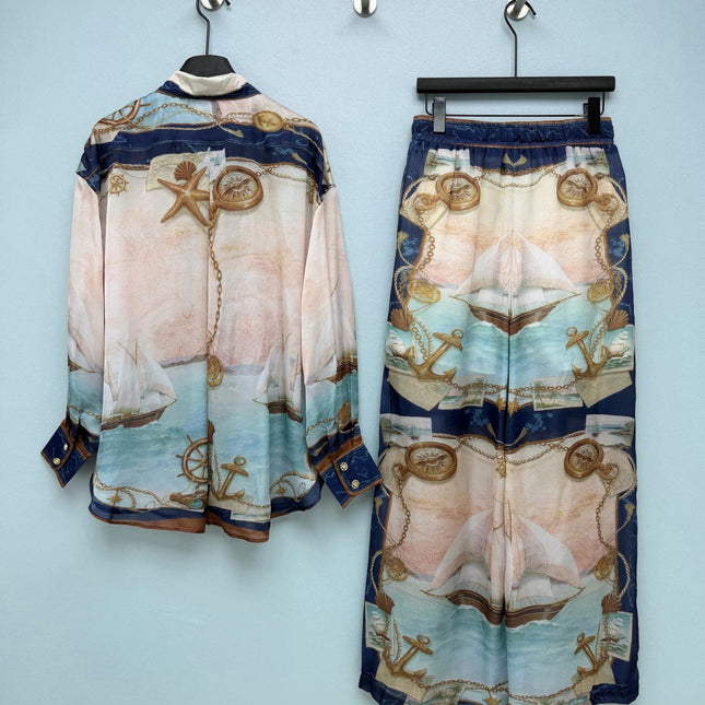 ZIMMERMANN 26S SHIRT AND WIDE LEG PANTS SET STYLE 246