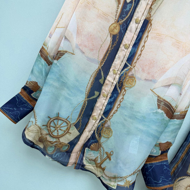 ZIMMERMANN 26S SHIRT AND WIDE LEG PANTS SET STYLE 246