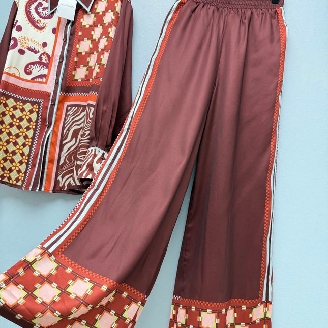 ZIMMERMANN 26S SHIRT AND WIDE LEG PANTS SET STYLE 245