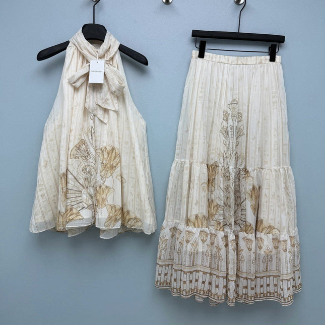 ZIMMERMANN 26S HALTER NECK TOP AND SKIRT SET STYLE 244