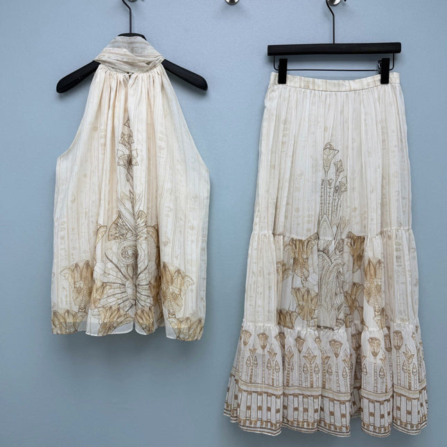 ZIMMERMANN 26S HALTER NECK TOP AND SKIRT SET STYLE 244